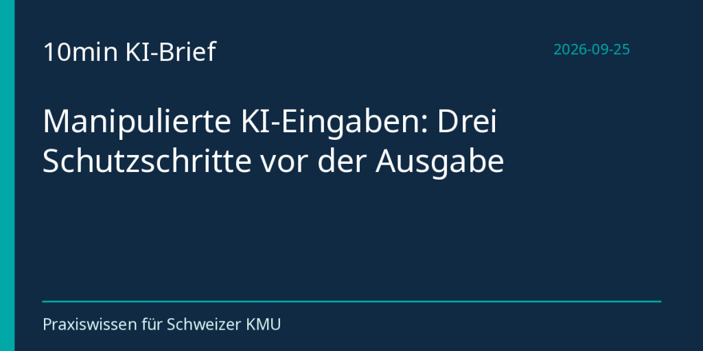 Manipulierte KI-Eingaben: Drei Schutzschritte vor der Ausgabe