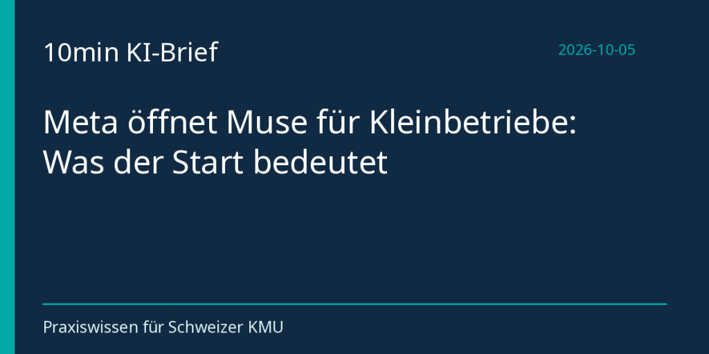 Meta öffnet Muse für Kleinbetriebe: Was der Start bedeutet