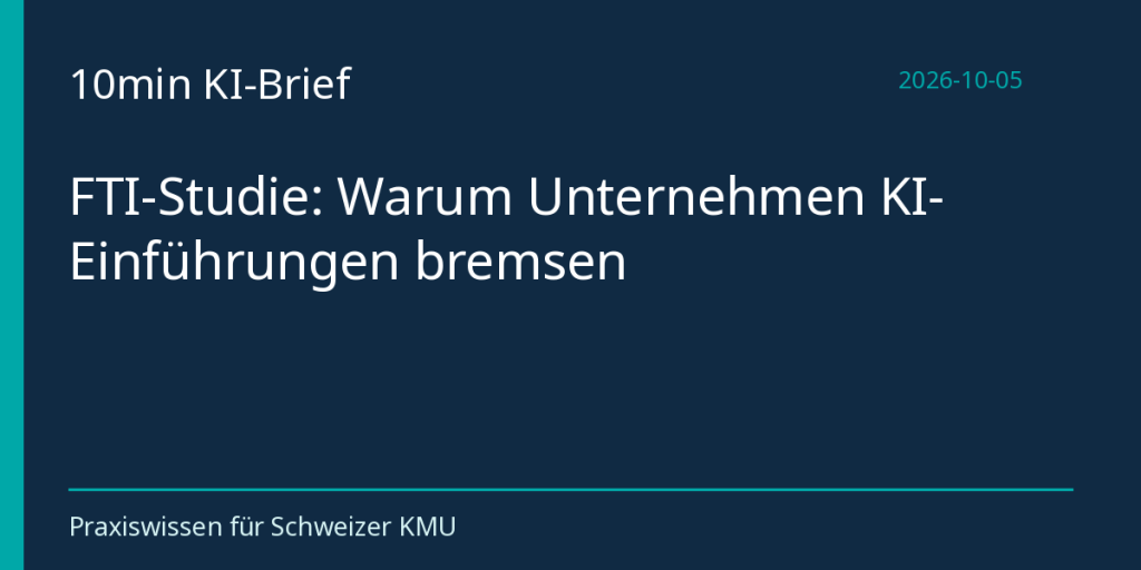 FTI-Studie: Warum Unternehmen KI-Einführungen bremsen