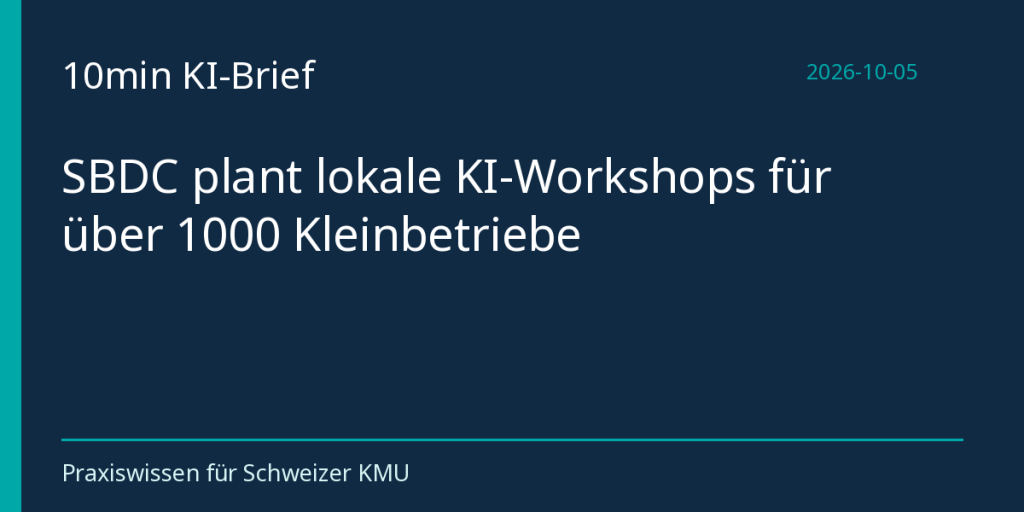 SBDC plant lokale KI-Workshops für über 1000 Kleinbetriebe
