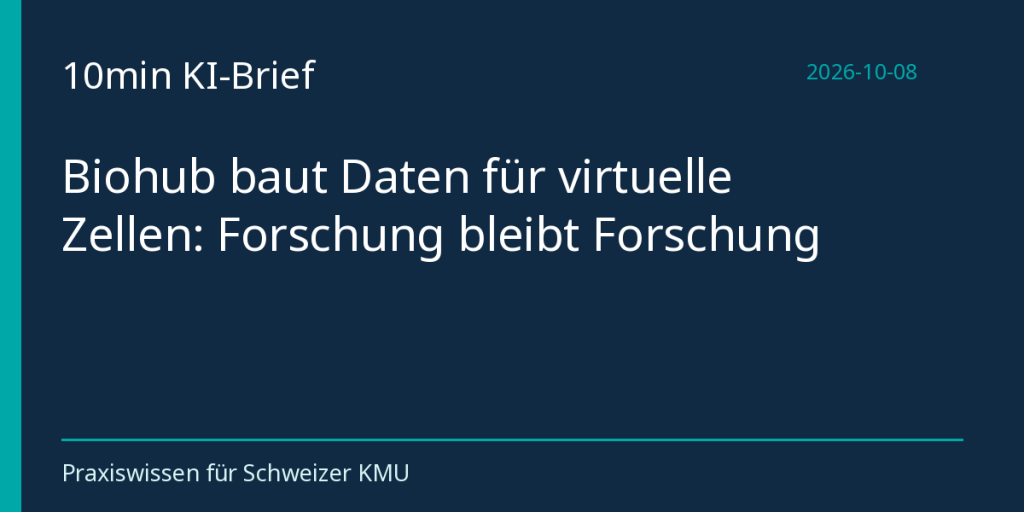 Biohub baut Daten für virtuelle Zellen: Forschung bleibt Forschung